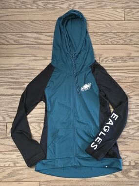 Eagles Football Fanatics Teal Women's Athletic Hoodie XS Small Lightweight